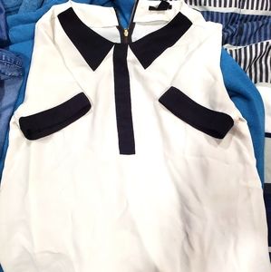 Forever 21blouse black & white medium